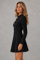 Women's elegant stand collar jacket with button-up front, long sleeves and a structured regular fit in a timeless solid colour, ideal for spring and autumn smart casual or office wear.