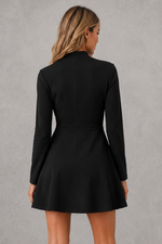Women's elegant stand collar jacket with button-up front, long sleeves and a structured regular fit in a timeless solid colour, ideal for spring and autumn smart casual or office wear.