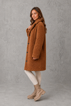 Women’s Teddy Coat  with soft plush texture, elegant collar and single-breasted design, ideal for stylish autumn and winter layering.