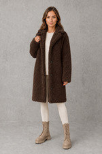Women’s Teddy Coat  with soft plush texture, elegant collar and single-breasted design, ideal for stylish autumn and winter layering.
