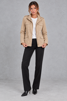 Women's Utility Jacket in Beige – full-length view