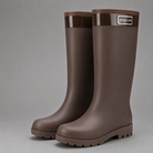 Women's waterproof fleece-lined winter rain boots with a high Wellington design, fully waterproof PVC construction, non-slip deep tread outsole and warm plush fleece lining, ideal for walking, gardening, commuting and outdoor winter activities.