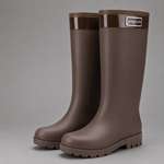 Women's waterproof fleece-lined winter rain boots with a high Wellington design, fully waterproof PVC construction, non-slip deep tread outsole and warm plush fleece lining, ideal for walking, gardening, commuting and outdoor winter activities.