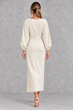 Women’s Cowl Neck Long Sleeve Midi Dress