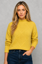 Women's premium cashmere turtleneck sweater with a regular fit, soft-touch knit, long sleeves, and a cosy high neckline for everyday wear.