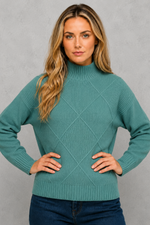 Women's premium cashmere turtleneck sweater with a regular fit, soft-touch knit, long sleeves, and a cosy high neckline for everyday wear.
