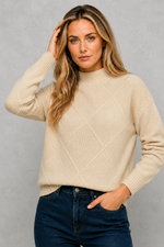 Women's premium cashmere turtleneck sweater with a regular fit, soft-touch knit, long sleeves, and a cosy high neckline for everyday wear.