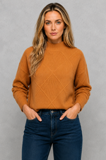 Women's premium cashmere turtleneck sweater with a regular fit, soft-touch knit, long sleeves, and a cosy high neckline for everyday wear.