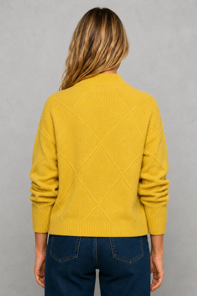 Women's premium cashmere turtleneck sweater with a regular fit, soft-touch knit, long sleeves, and a cosy high neckline for everyday wear.