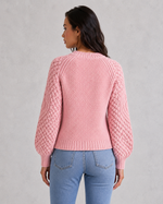 Women’s Chunky Knit Jumper - Crew Neck Relaxed Fit Pullover