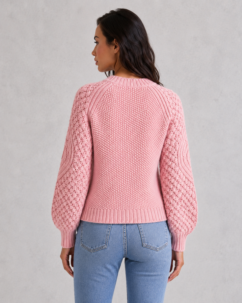 Women’s Chunky Knit Jumper - Crew Neck Relaxed Fit Pullover