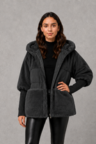 Women’s cosy longline hooded winter coat with soft lining for warm everyday wear