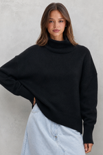 Women’s Knitted Roll Neck Jumper - Soft Turtleneck Sweater