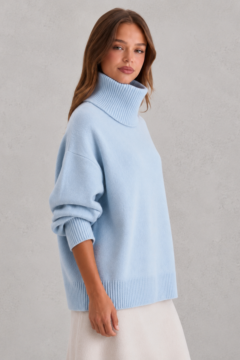 Women’s Knitted Roll Neck Jumper - Soft Turtleneck Sweater