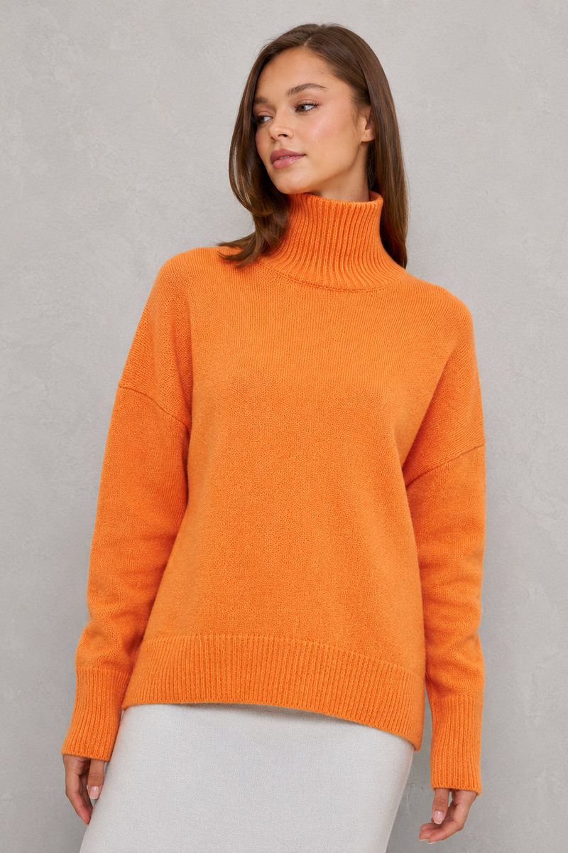 Women’s Knitted Roll Neck Jumper - Soft Turtleneck Sweater
