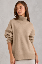 Women’s Knitted Roll Neck Jumper - Soft Turtleneck Sweater