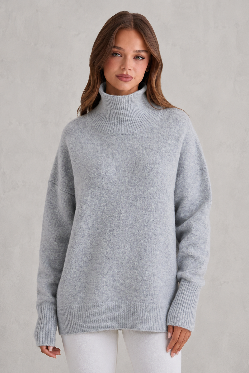 Women’s Knitted Roll Neck Jumper - Soft Turtleneck Sweater