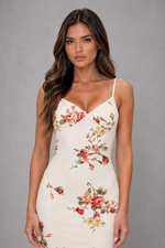 Women's Floral Satin Feel Maxi Dress – Summer Occasion Style