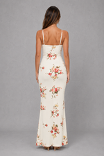 Women's Floral Satin Feel Maxi Dress – Summer Occasion Style