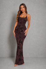 Women’s Halter Backless Maxi Dress with Split Detail for Formal & Evening Wear