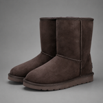 Women's mid-calf faux sheepskin winter boots with a soft cotton upper, corduroy shaft, plush lining, round toe and lightweight flat sole in a slip-on design for warm everyday winter comfort.