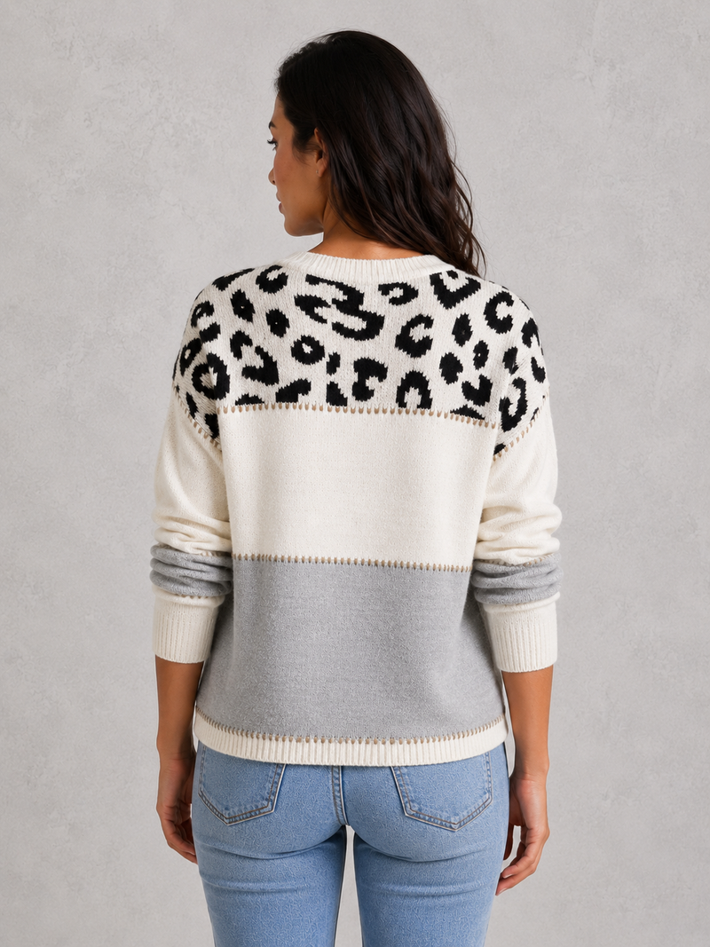 Women’s Mixed Pattern Knit Jumper for Casual & Everyday Wear