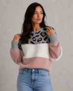 Women’s Mixed Pattern Knit Jumper for Casual & Everyday Wear