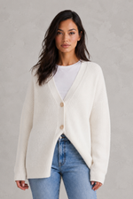 Women’s Oversized Button Up Cardigan - Relaxed Fit Chunky Knit
