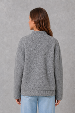 Women’s Alira oversized open-front jacket with a relaxed silhouette and soft, cosy finish, ideal for effortless smart-casual layering.