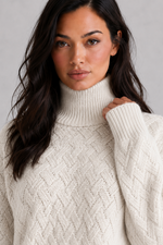 Women’s Soft Knit Roll Neck Jumper - Relaxed Fit Textured Knit