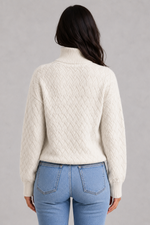 Women’s Soft Knit Roll Neck Jumper - Relaxed Fit Textured Knit