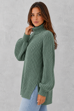Women’s Textured Knit Turtleneck Jumper for Winter & Everyday Wear