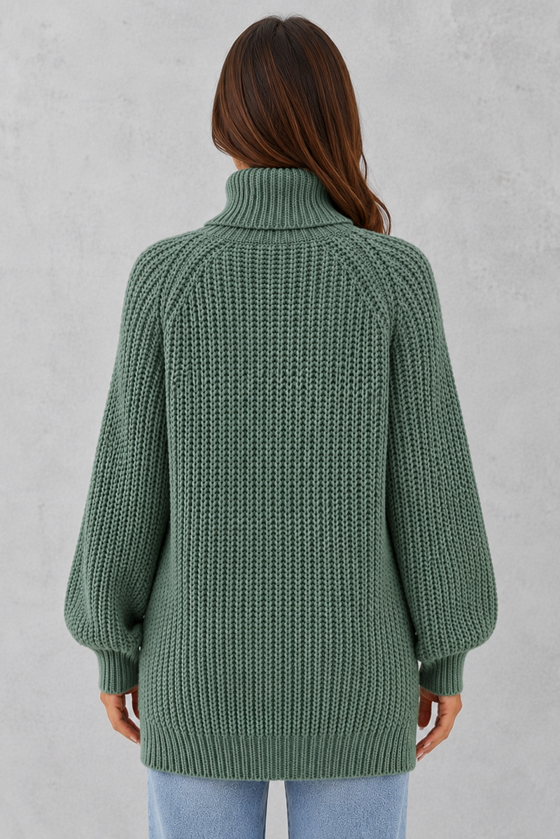 Women’s Textured Knit Turtleneck Jumper for Winter & Everyday Wear