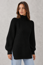Women’s Textured Knit Turtleneck Jumper for Winter & Everyday Wear