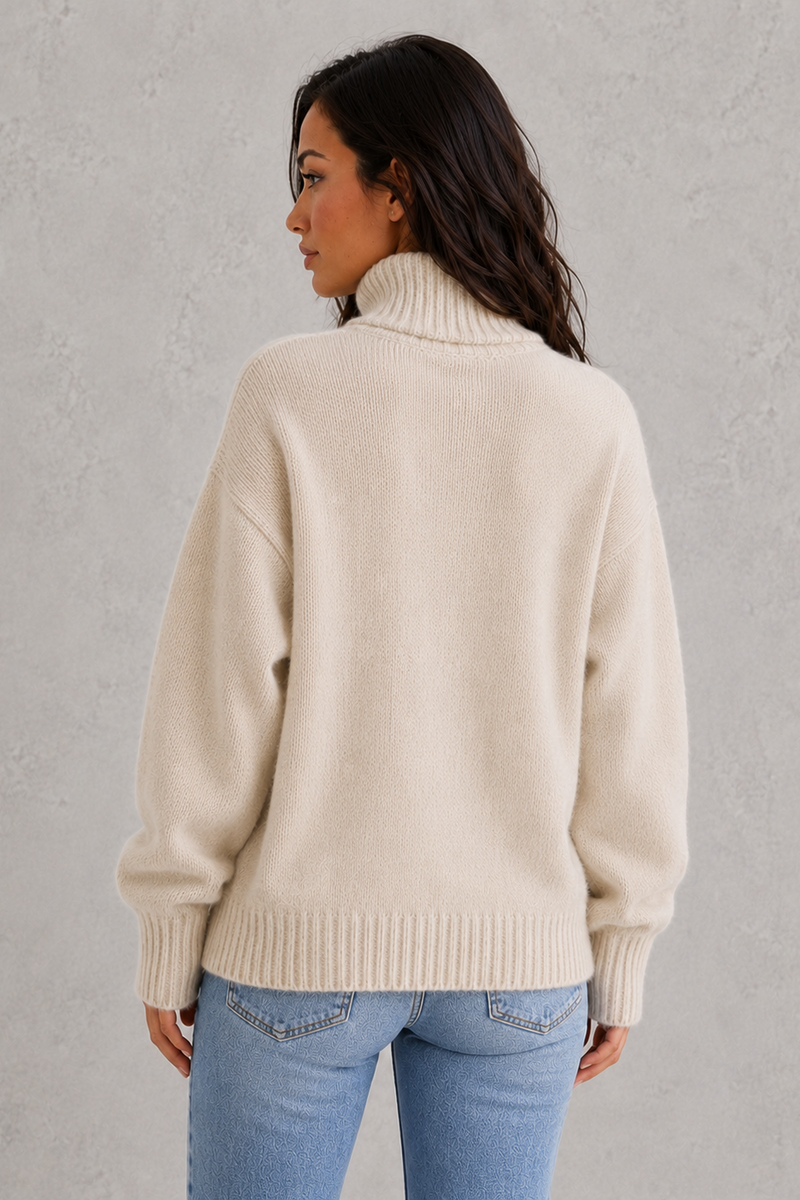 Women’s Cashmere Roll Neck Jumper - Soft Relaxed Fit Knitwear