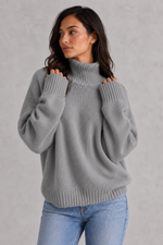 Women’s Cashmere Roll Neck Jumper - Soft Relaxed Fit Knitwear