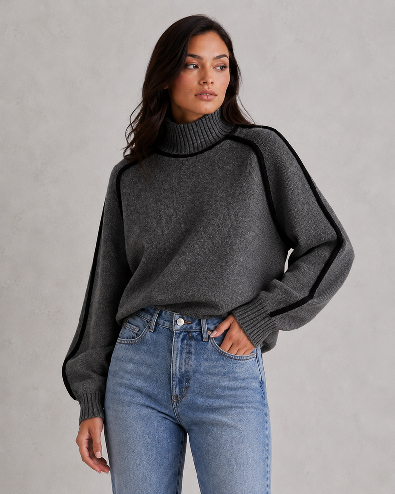 Women's Merino Wool Roll Neck Jumper - Soft Knitted Winter Sweater