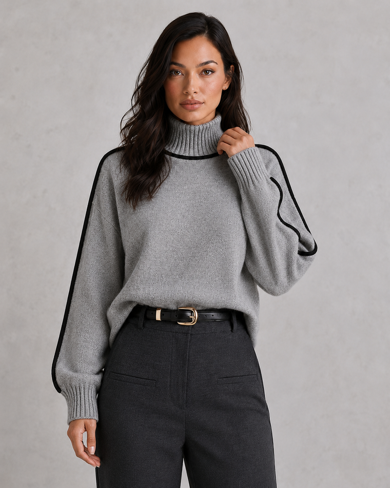 Women's Merino Wool Roll Neck Jumper - Soft Knitted Winter Sweater