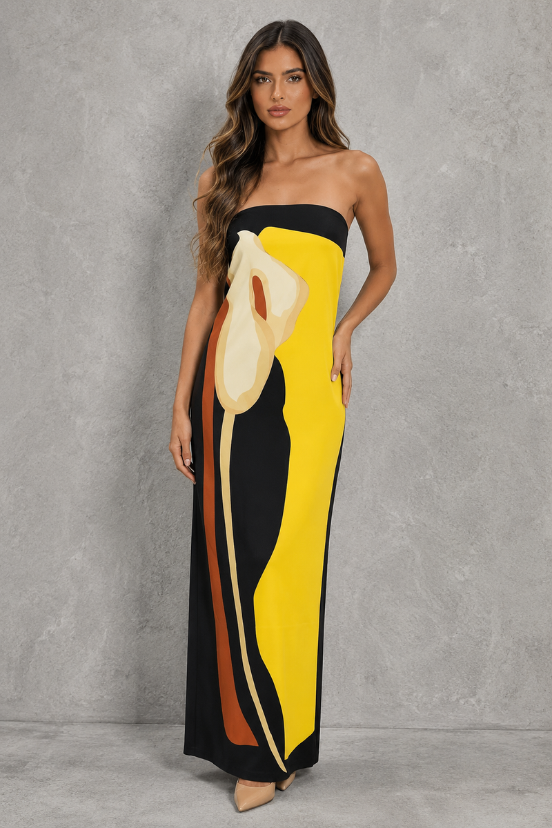 Women’s Strapless Bandeau Maxi Dress for Evening & Occasion Wear
