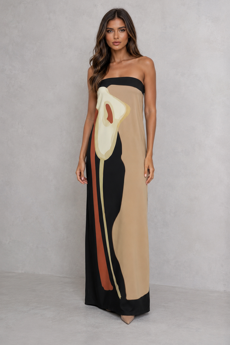 Women’s Strapless Bandeau Maxi Dress for Evening & Occasion Wear
