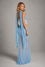 Women’s Strapless Rhinestone Maxi Dress with Cut Out Detail for Evening & Formal Wear