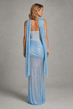 Women’s Strapless Rhinestone Maxi Dress with Cut Out Detail for Evening & Formal Wear