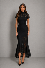 Women’s Stretch Lace Fishtail Maxi Dress for Formal & Evening Wear