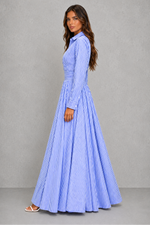 Women’s Striped Shirt Maxi Dress with Collared Neck & Cinched Waist for Casual Summer Wear
