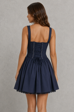 Women’s Sweetheart Mini Dress with Lace-Up Back for Party & Summer Wear