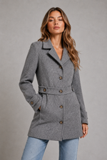 Women’s Tailored Longline Coat with Collared Neck for Casual & Smart-Casual Wear