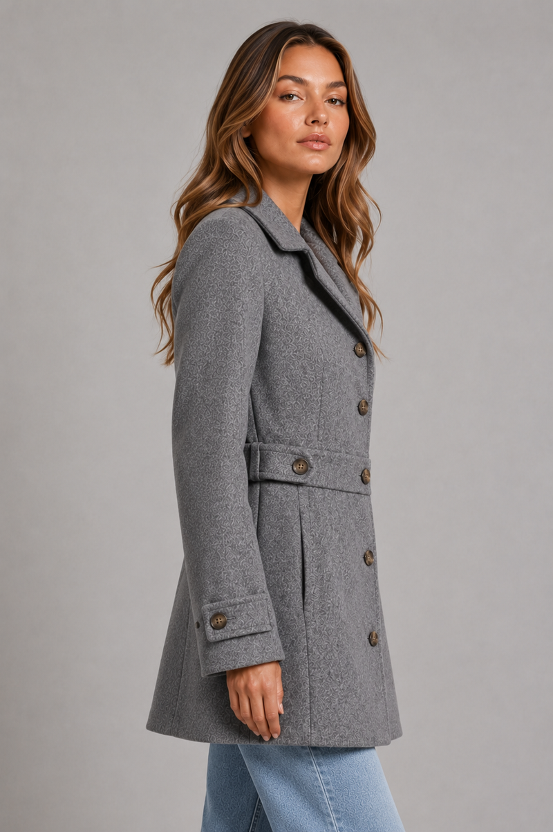 Women’s Tailored Longline Coat with Collared Neck for Casual & Smart-Casual Wear