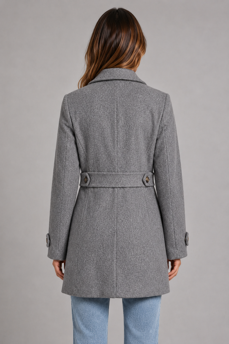 Women’s Tailored Longline Coat with Collared Neck for Casual & Smart-Casual Wear