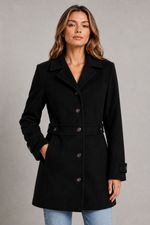 Women’s Tailored Longline Coat with Collared Neck for Casual & Smart-Casual Wear