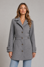 Women’s Tailored Longline Coat with Collared Neck for Casual & Smart-Casual Wear